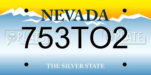 753TO2 Nevada License Plate