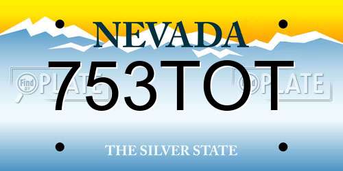 753TOT Nevada License Plate