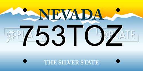 753TOZ Nevada License Plate