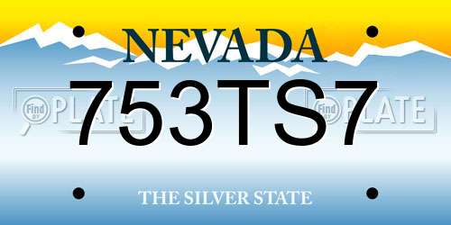 753TS7 Nevada License Plate