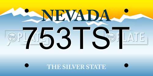 753TST Nevada License Plate