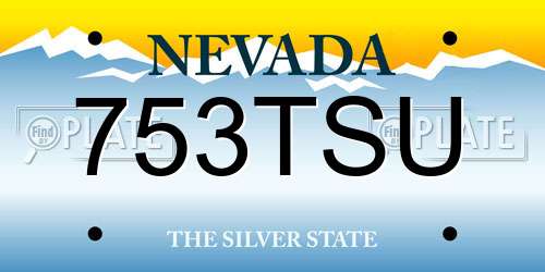 753TSU Nevada License Plate