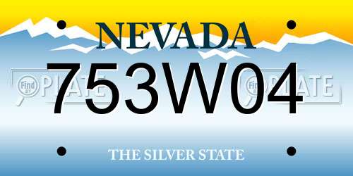 753W04 Nevada License Plate