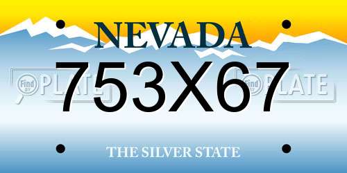 753X67 Nevada License Plate