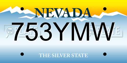 753YMW Nevada License Plate
