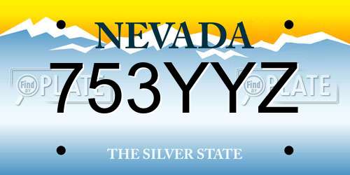 753YYZ Nevada License Plate