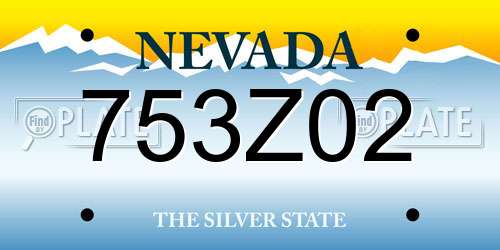 753Z02 Nevada License Plate
