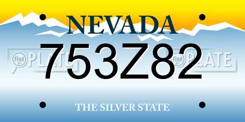 753Z82 Nevada License Plate