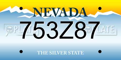 753Z87 Nevada License Plate