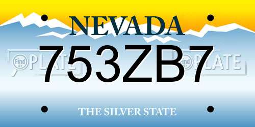 753ZB7 Nevada License Plate