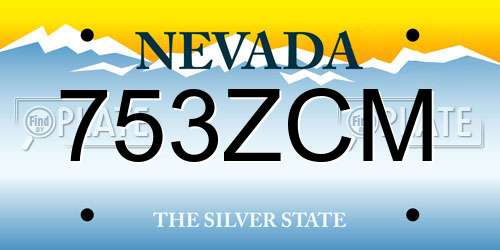 753ZCM Nevada License Plate