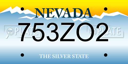 753ZO2 Nevada License Plate