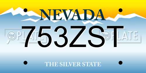 753ZST Nevada License Plate