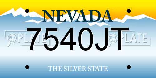 7540JT Nevada License Plate
