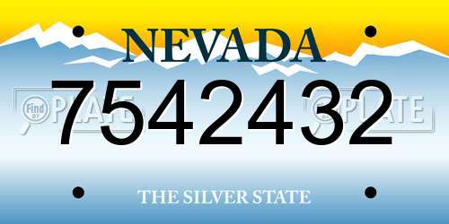 7542432 Nevada License Plate