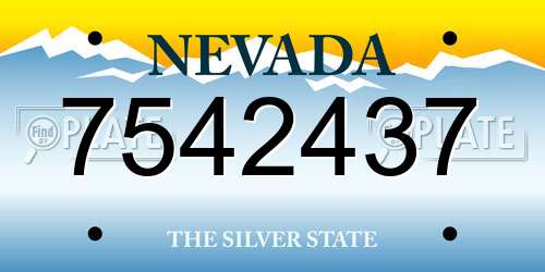 7542437 Nevada License Plate