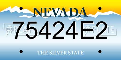 75424E2 Nevada License Plate