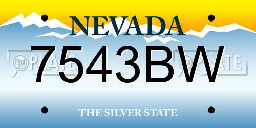 7543BW Nevada License Plate