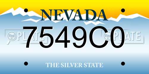 7549C0 Nevada License Plate