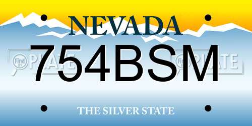 754BSM Nevada License Plate