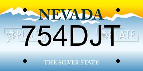 754DJT Nevada License Plate