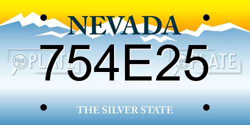 754E25 Nevada License Plate