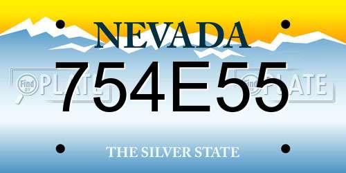 754E55 Nevada License Plate