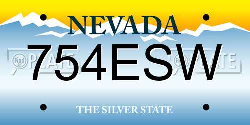 754ESW Nevada License Plate