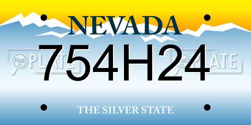 754H24 Nevada License Plate