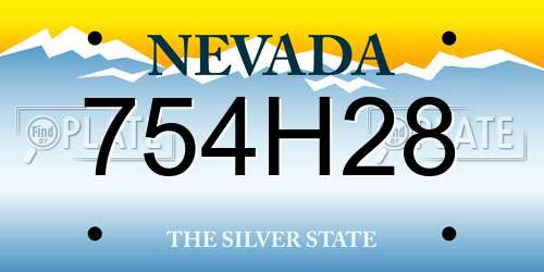 754H28 Nevada License Plate