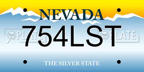 754LST Nevada License Plate