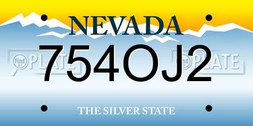 754OJ2 Nevada License Plate