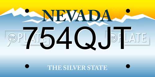 754QJT Nevada License Plate