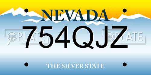 754QJZ Nevada License Plate