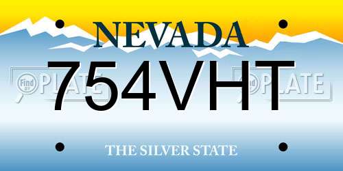 754VHT Nevada License Plate
