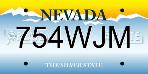 754WJM Nevada License Plate