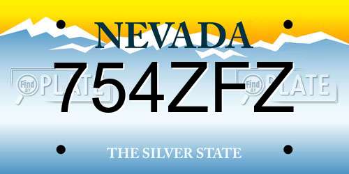 754ZFZ Nevada License Plate