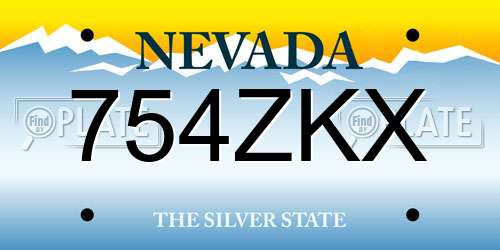 754ZKX Nevada License Plate