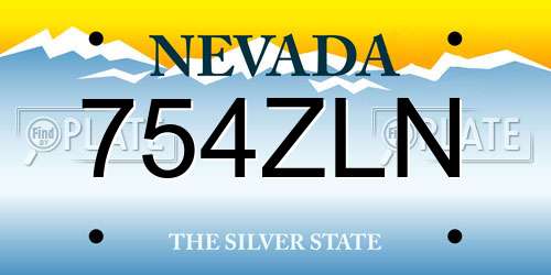754ZLN Nevada License Plate