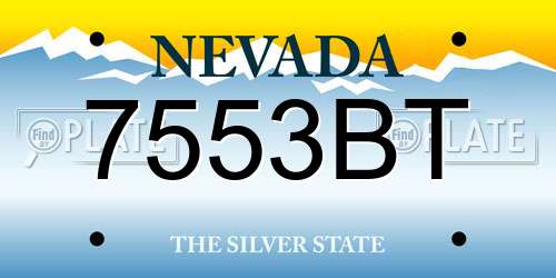 7553BT Nevada License Plate