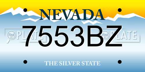 7553BZ Nevada License Plate