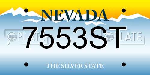 7553ST Nevada License Plate