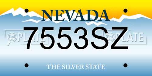 7553SZ Nevada License Plate