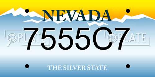 7555C7 Nevada License Plate