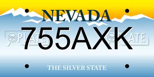 755AXK Nevada License Plate