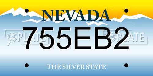 755EB2 Nevada License Plate