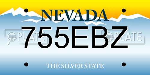 755EBZ Nevada License Plate