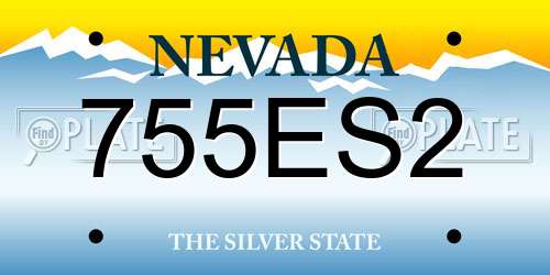 755ES2 Nevada License Plate