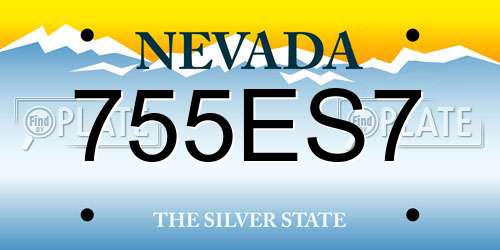 755ES7 Nevada License Plate