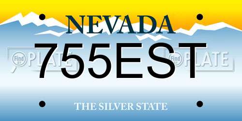 755EST Nevada License Plate